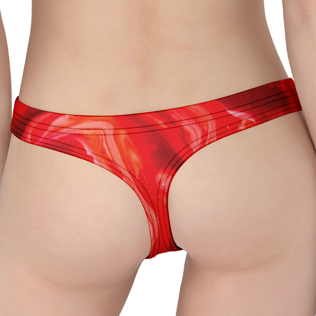 Red Acid Melt Print Women's Thong