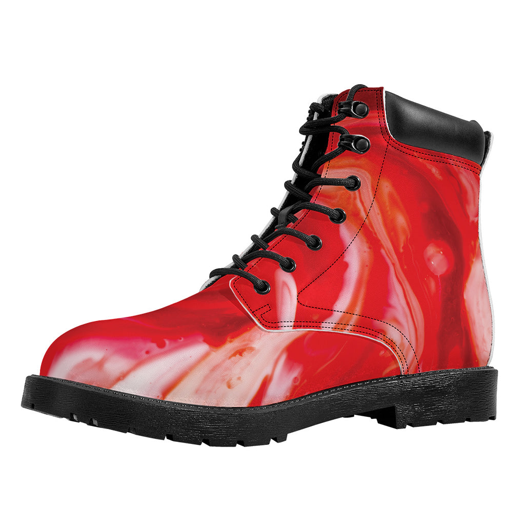 Red Acid Melt Print Work Boots