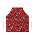 Red Adinkra Tribe Symbols Print Adjustable Apron