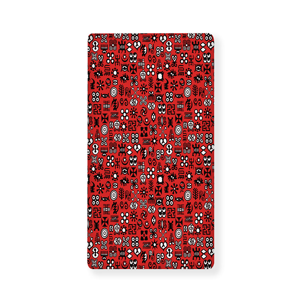 Red Adinkra Tribe Symbols Print Baby Crib Sheet