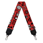 Red Adinkra Tribe Symbols Print Bag Strap