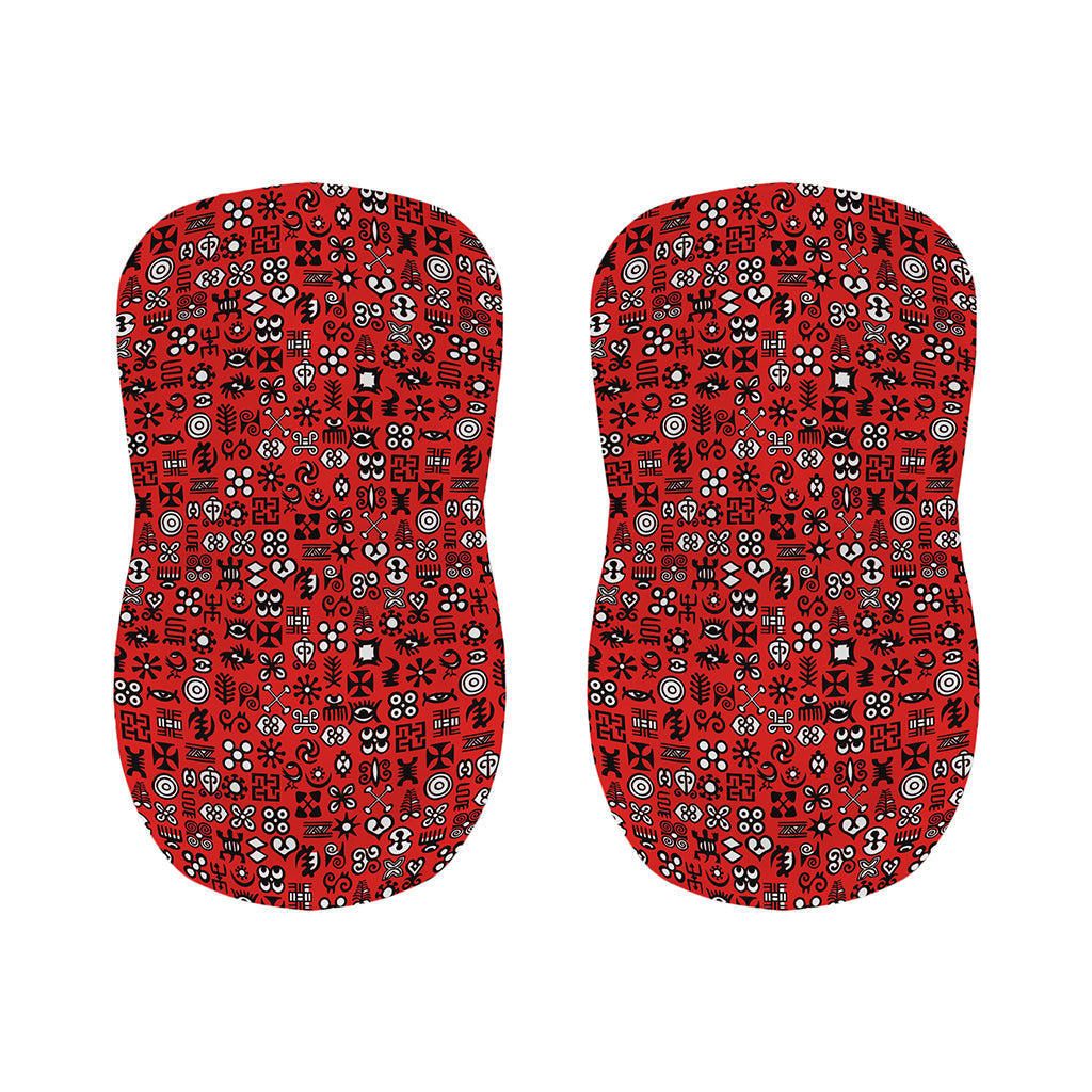 Red Adinkra Tribe Symbols Print Bar Stool Covers