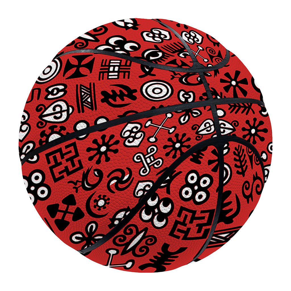 Red Adinkra Tribe Symbols Print Basketball