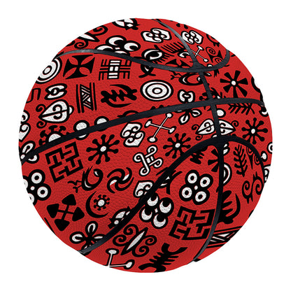 Red Adinkra Tribe Symbols Print Basketball