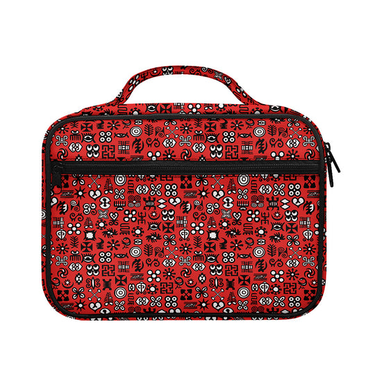 Red Adinkra Tribe Symbols Print Briefcase Bible Bag