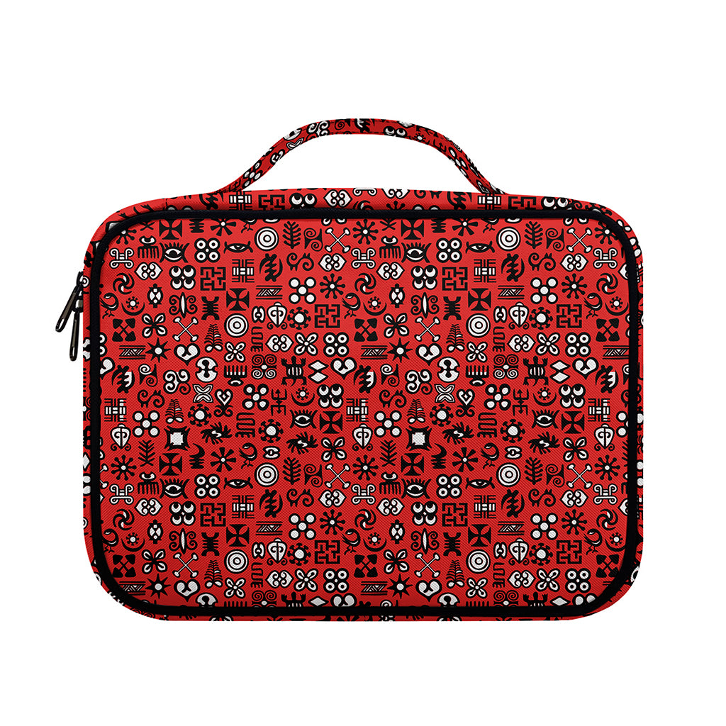 Red Adinkra Tribe Symbols Print Briefcase Bible Bag