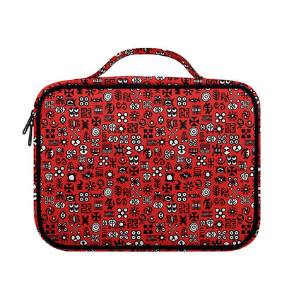 Red Adinkra Tribe Symbols Print Briefcase Bible Bag