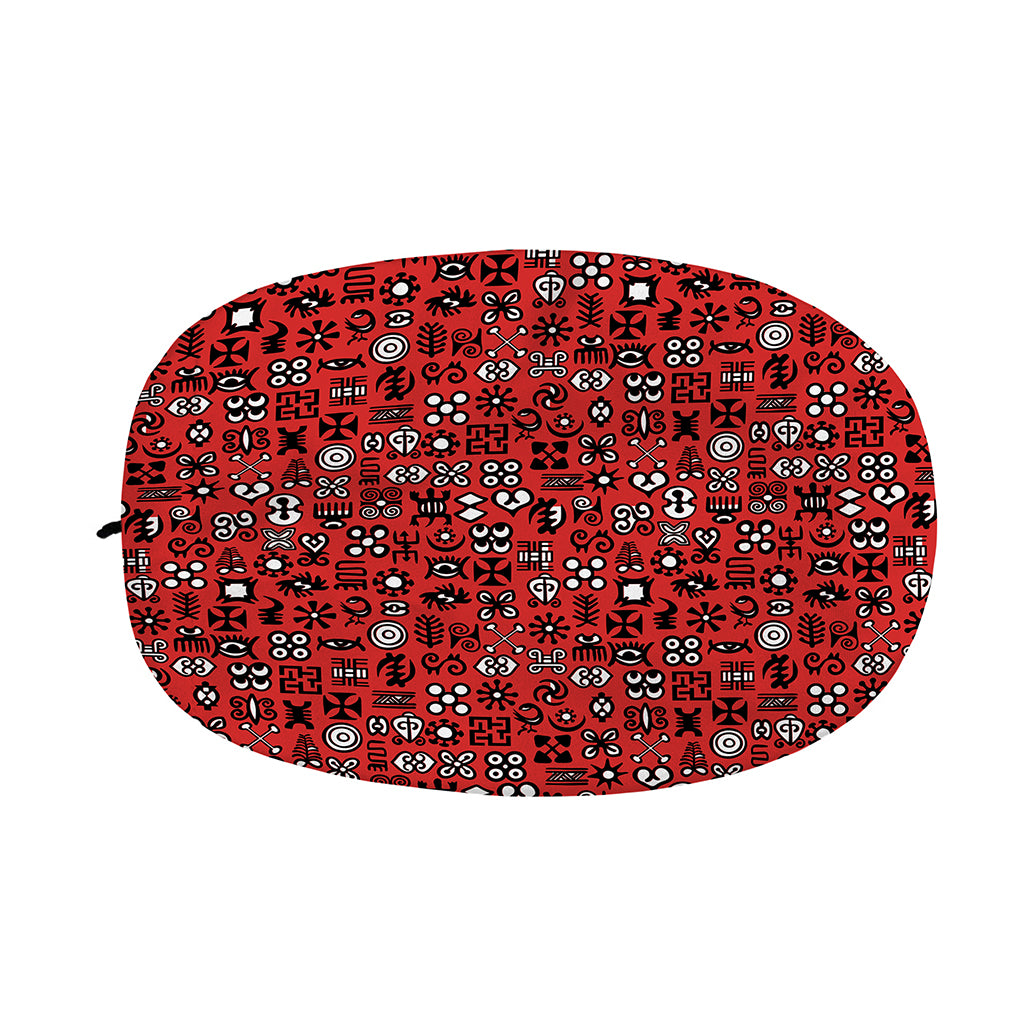 Red Adinkra Tribe Symbols Print Car Side Mirror Covers