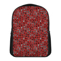 Red Adinkra Tribe Symbols Print Casual Backpack