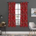 Red Adinkra Tribe Symbols Print Grommet Curtain Panels