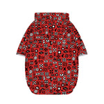 Red Adinkra Tribe Symbols Print Dog Zip Up Hoodie