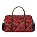 Red Adinkra Tribe Symbols Print Duffle Bag