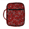 Red Adinkra Tribe Symbols Print Front Pocket Bible Bag