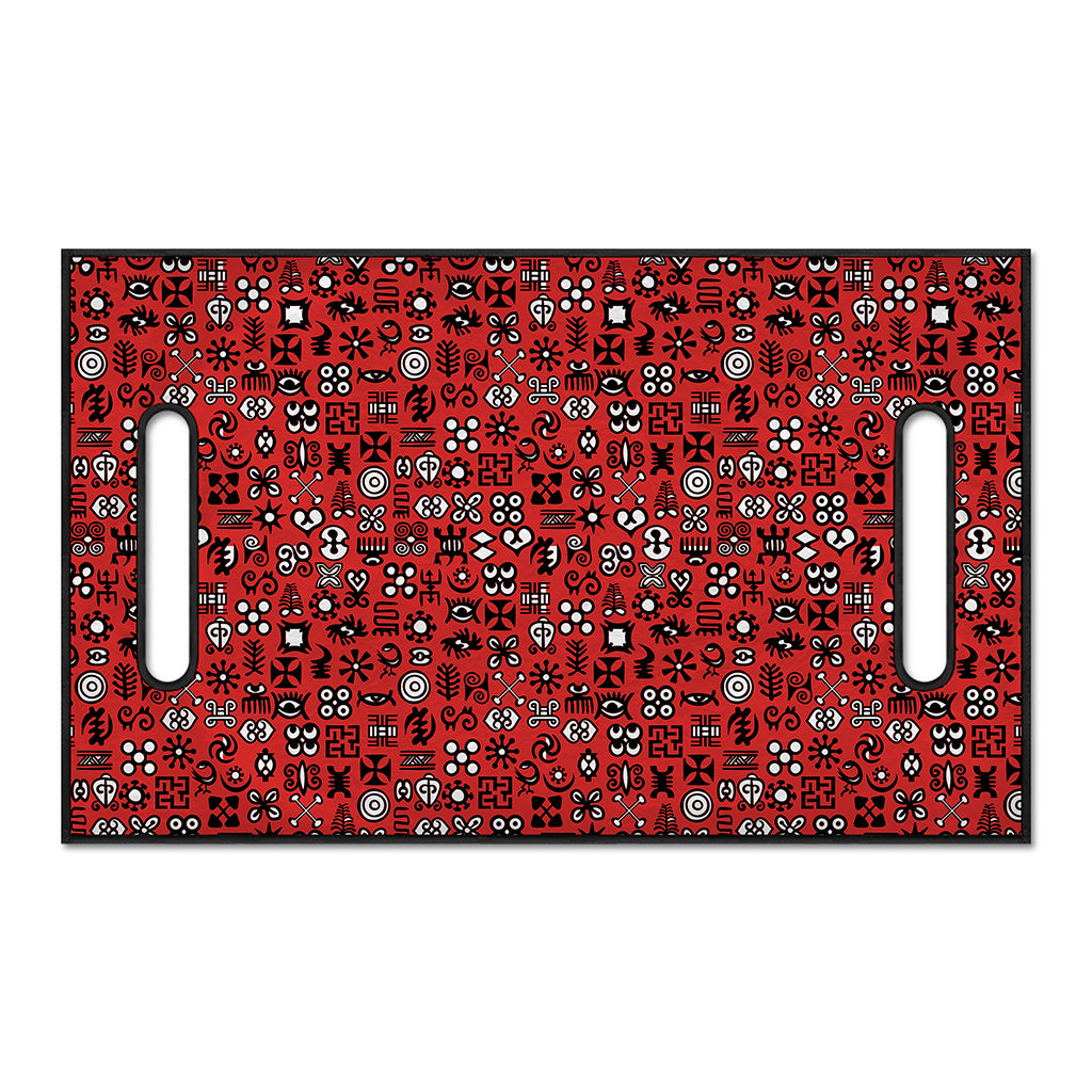 Red Adinkra Tribe Symbols Print Golf Cart Seat Cover