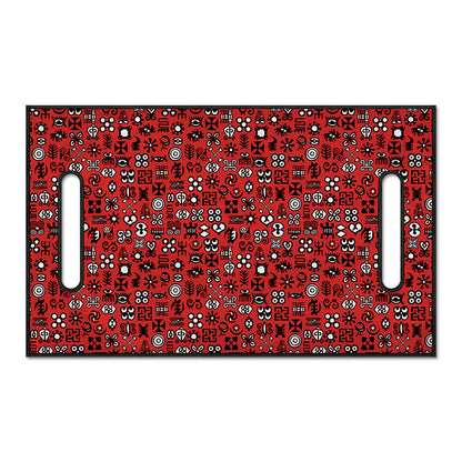 Red Adinkra Tribe Symbols Print Golf Cart Seat Cover
