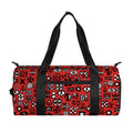 Red Adinkra Tribe Symbols Print Gym Bag