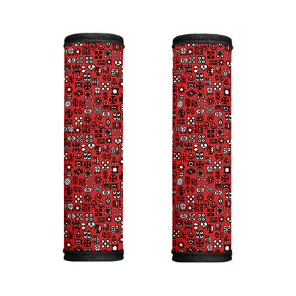 Red Adinkra Tribe Symbols Print Handle Covers