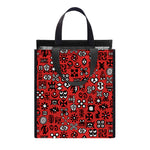 Red Adinkra Tribe Symbols Print Insulated Lunch Tote