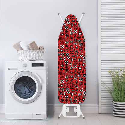 Red Adinkra Tribe Symbols Print Ironing Board Cover