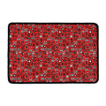 Red Adinkra Tribe Symbols Print Kitchen Mat