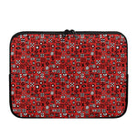 Red Adinkra Tribe Symbols Print Laptop Sleeve