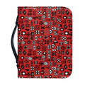 Red Adinkra Tribe Symbols Print Leather Bible Cover