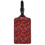 Red Adinkra Tribe Symbols Print Luggage Tag