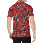 Red Adinkra Tribe Symbols Print Men's Shirt