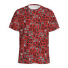 Red Adinkra Tribe Symbols Print Men's Sports T-Shirt