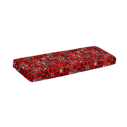 Red Adinkra Tribe Symbols Print Piano Keyboard Cover