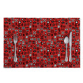 Red Adinkra Tribe Symbols Print Placemat