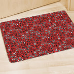 Red Adinkra Tribe Symbols Print Polyester Doormat