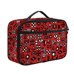 Red Adinkra Tribe Symbols Print Portable Lunch Bag