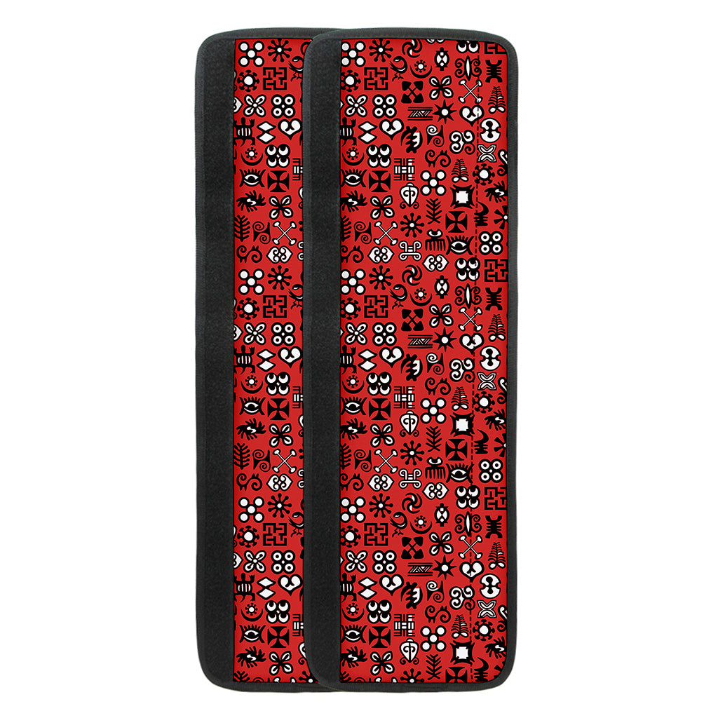 Red Adinkra Tribe Symbols Print Refrigerator Handle Covers