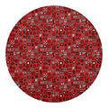 Red Adinkra Tribe Symbols Print Round Blanket