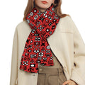 Red Adinkra Tribe Symbols Print Scarf