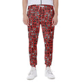 Red Adinkra Tribe Symbols Print Joggers