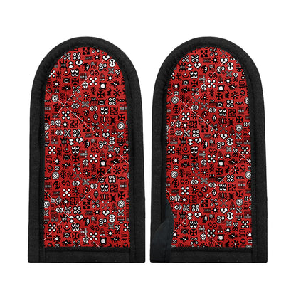Red Adinkra Tribe Symbols Print Skillet Handle Cover