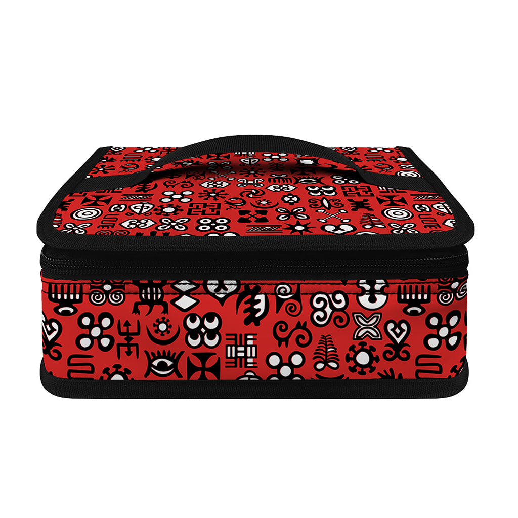 Red Adinkra Tribe Symbols Print Small Lunch Bag