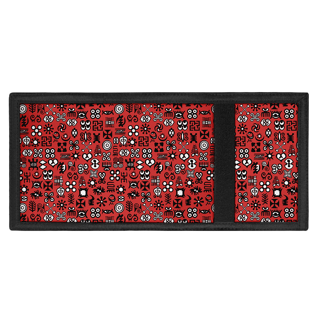 Red Adinkra Tribe Symbols Print Trifold Wallet