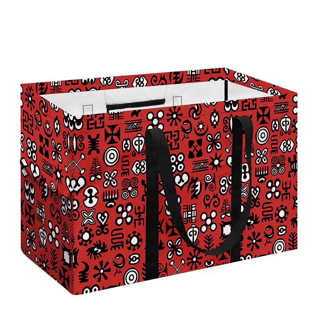 Red Adinkra Tribe Symbols Print Utility Tote Bag