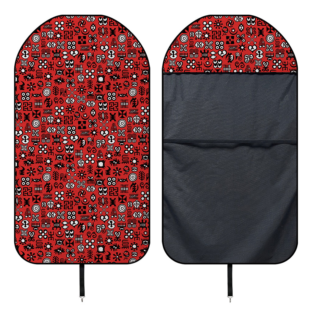 Red Adinkra Tribe Symbols Print Waterproof Car Seat Cover