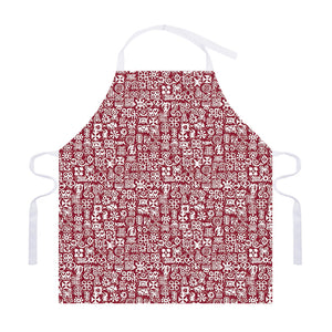 Red African Adinkra Tribe Symbols Adjustable Apron