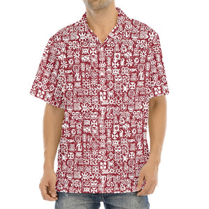 Red African Adinkra Tribe Symbols Aloha Shirt