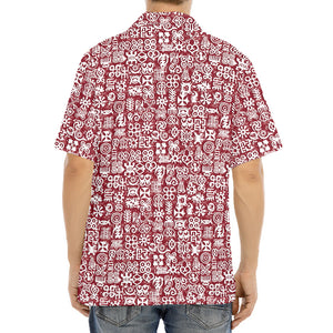 Red African Adinkra Tribe Symbols Aloha Shirt