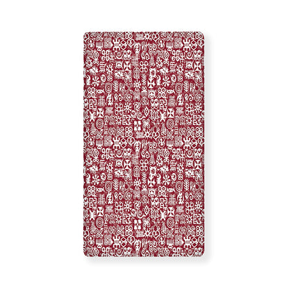 Red African Adinkra Tribe Symbols Baby Crib Sheet