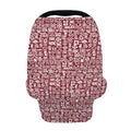 Red African Adinkra Tribe Symbols Baby Seat Cover
