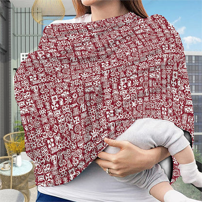 Red African Adinkra Tribe Symbols Baby Seat Cover