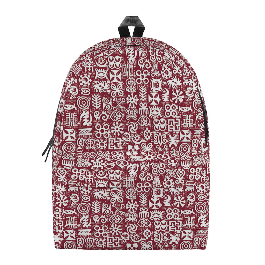 Red African Adinkra Tribe Symbols Backpack