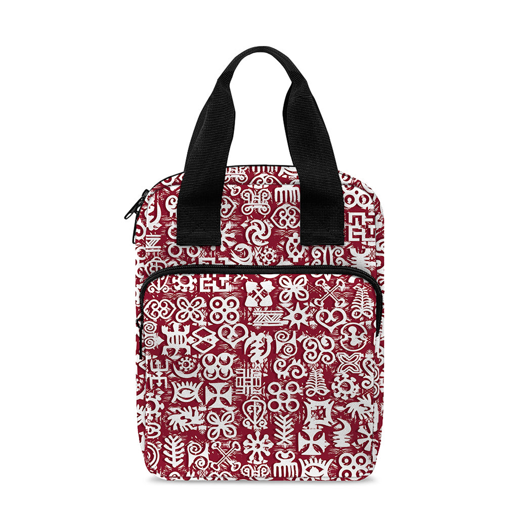 Red African Adinkra Tribe Symbols Bible Tote Bag